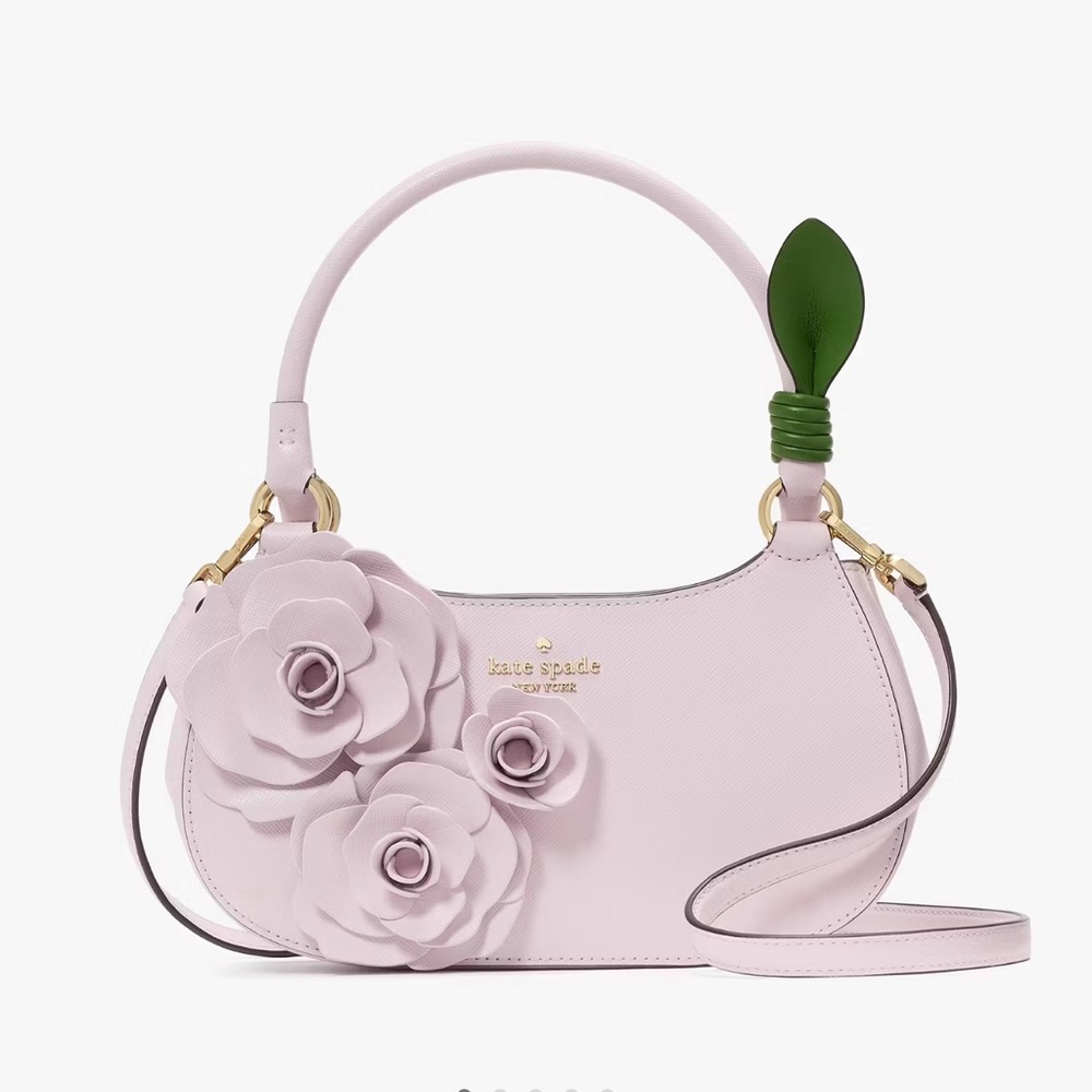 Kate Spade Amethyst and Green Floral Shoulder Bag